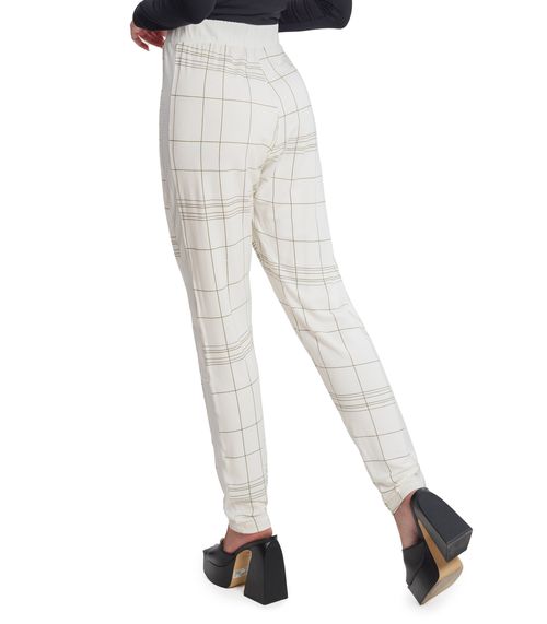 Calça Feminina Estampa Quadriculada Rovitex Bege