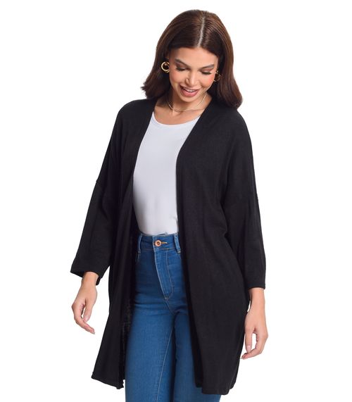 Cardigan Alongado Rovitex Preto