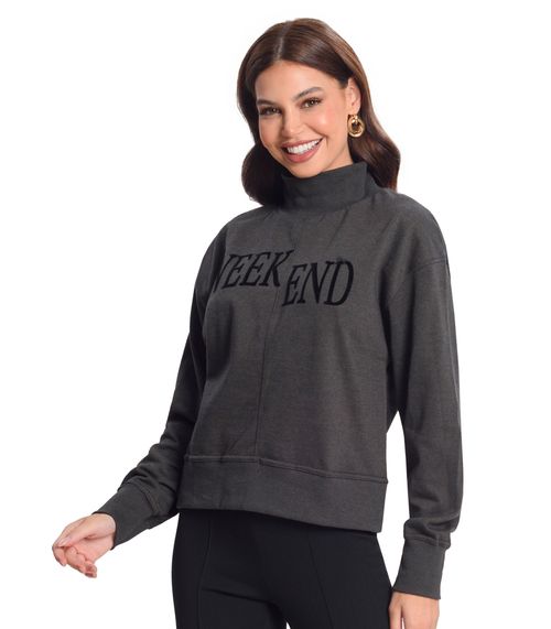 Blusão Estampado Feminino Rovitex Preto