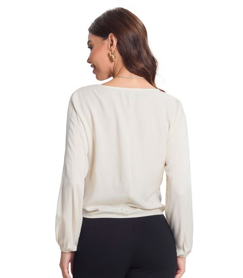 Blusa Manga Longa Feminina Rovitex. Bege