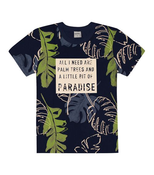 Camiseta Juvenil Masculina Paradise Rovitex Kids Azul