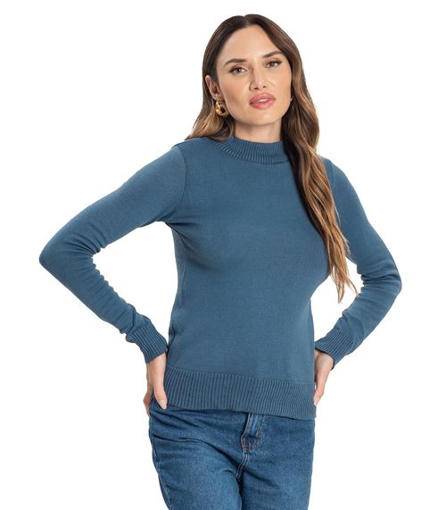 Suéter Feminino Charme Tricot Azul