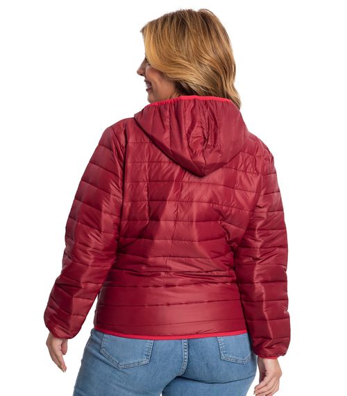 Jaqueta Puffer Feminina Plus Size Secret Glam Vermelho