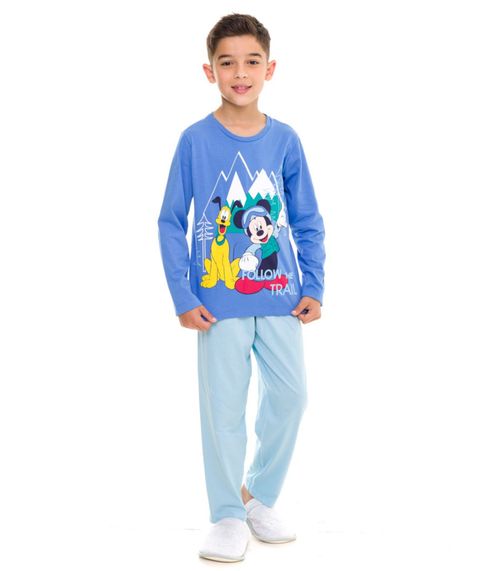 Pijama Infantil Mickey Evanilda Azul