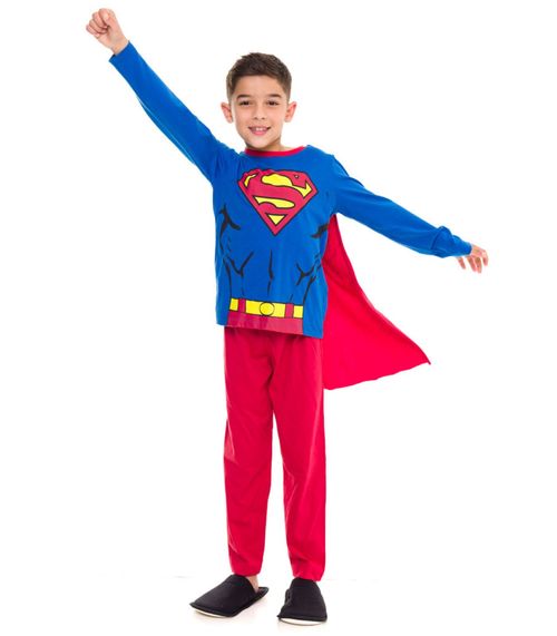 Pijama Infantil Super Man Evanilda Vermelho