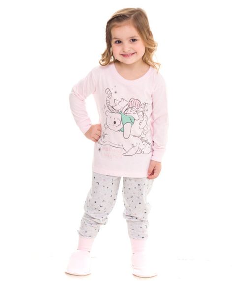 Pijama Infantil Urso Pooh Evanilda Rosa
