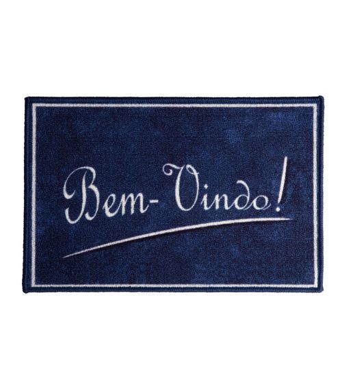 Capacho Bem-Vindo Estampado Corttex Azul