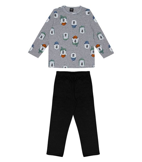 Pijama Infantil Masculino Urso Masculino Select Preto