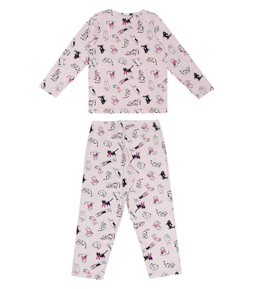 Pijama Infantil Gato Select Rosa