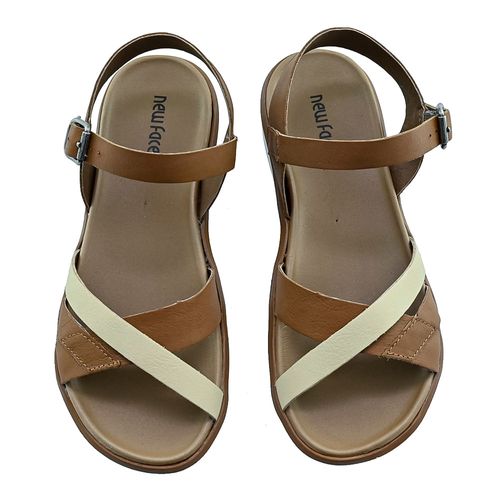 Sandália Flat New Face Whisky Color Fecho Fivela Feminino