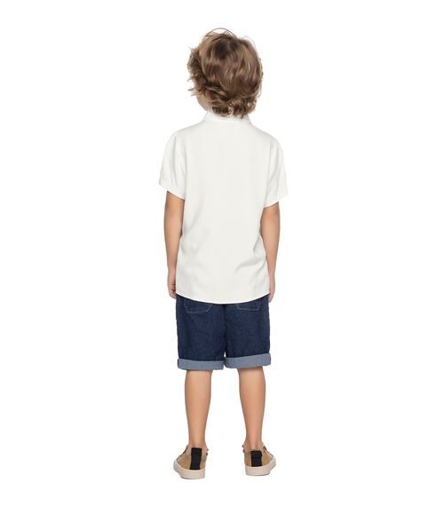 Camisa Infantil Masculina Quadriculada Trick Nick Bege