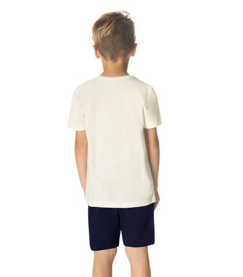 Camiseta Infantil Masculina Barquinho Rovitex Kids Bege