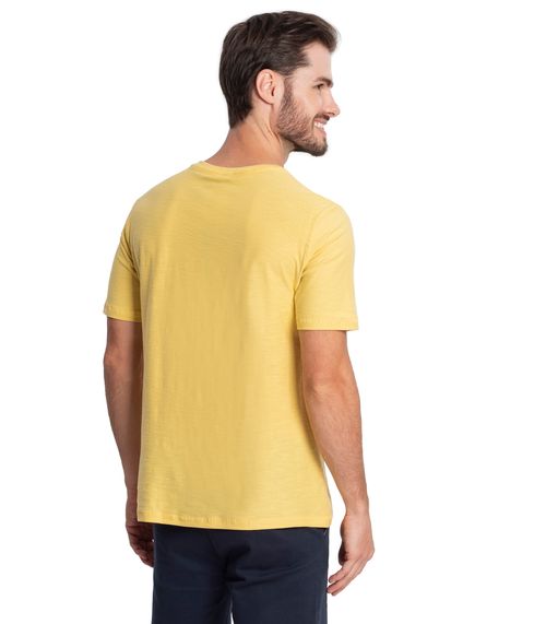 Camiseta Meia Malha Flamê Masculina Diametro Amarelo