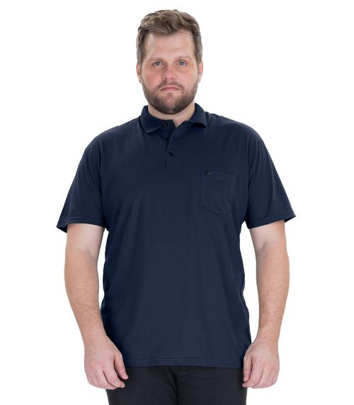Camisa Polo Plus Size MMT Azul