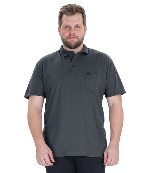 Camisa Polo Plus Size MMT Cinza