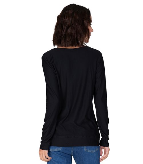 Blusa Feminina Manga Longa Infinita Cor Preto