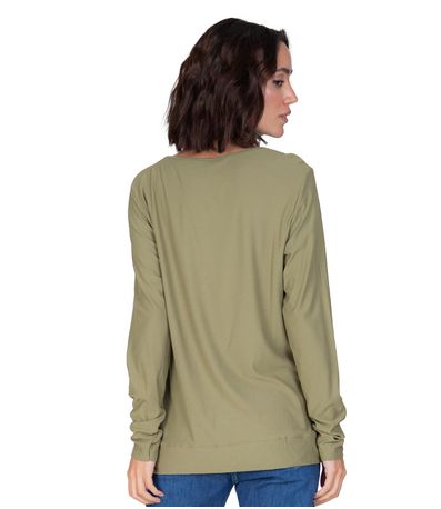 Blusa Feminina Manga Longa Infinita Cor Verde