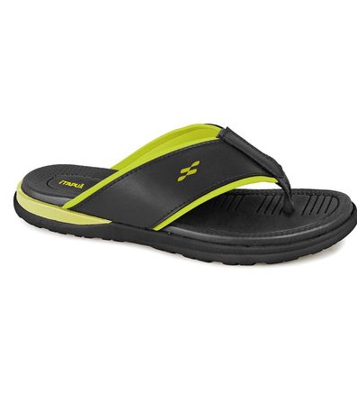 Chinelo Dedo Itapuã Preto e Verde Juvenil Masculino