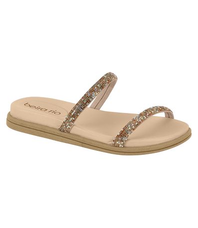 Tamanco Flats Beira Rio Dourado Feminino