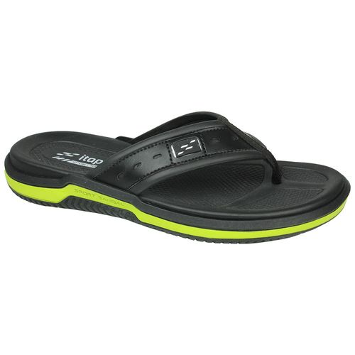 Chinelo de Dedo Sintético Itapuã Preto e Limão Masculino