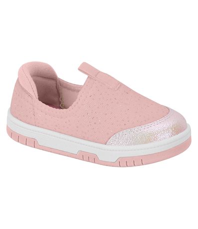 Tênis Slip On Rosa Molequinha Infantil