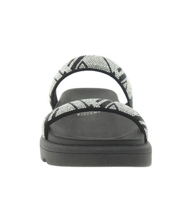 Tamanco Flatform Vizzano com Strass Preto Feminino