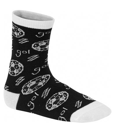 Meia Cano Alto 3 Pares Molekinho Azul Branco e Preto Infantil Masculino