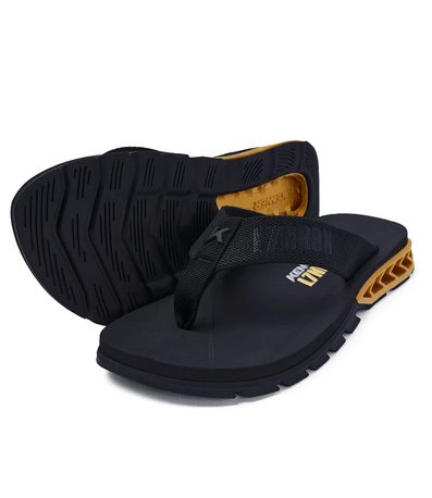 Chinelo Dedo Kenner Rakka L7 Preto e Dourado Masculino