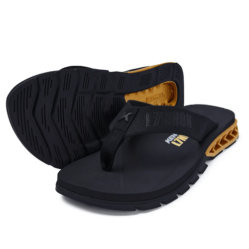Chinelo Dedo Kenner Rakka L7 Preto e Dourado Masculino