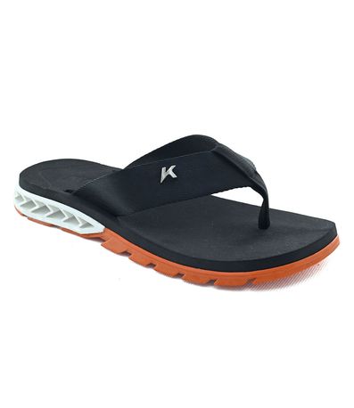 Chinelo Dedo Kenner Rakka Preto Branco e Laranja Masculino