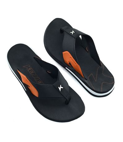 Chinelo Dedo Kenner X-Gel  Hzo Preto e Laranja Masculino