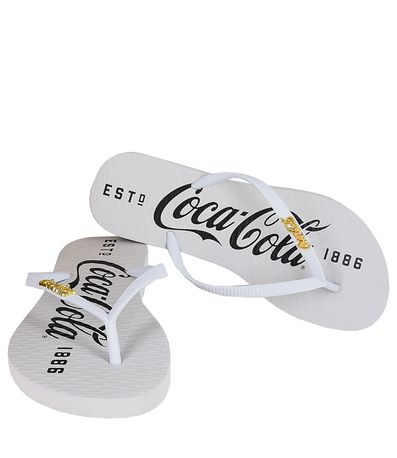 Chinelo Dedo Coca Cola 1886 Branco Feminino