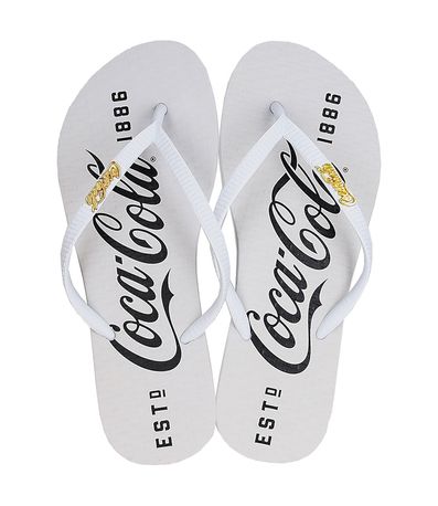 Chinelo Dedo Coca Cola 1886 Branco Feminino