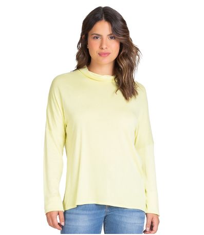 Blusa Maga Longa Malha Tricot Infinita Cor Verde