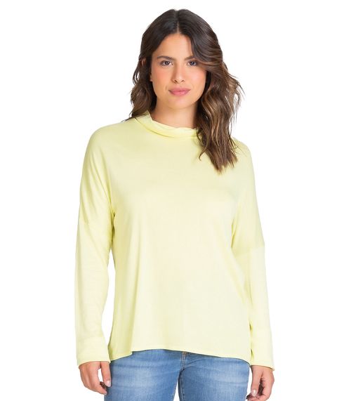 Blusa Maga Longa Malha Tricot Infinita Cor Verde