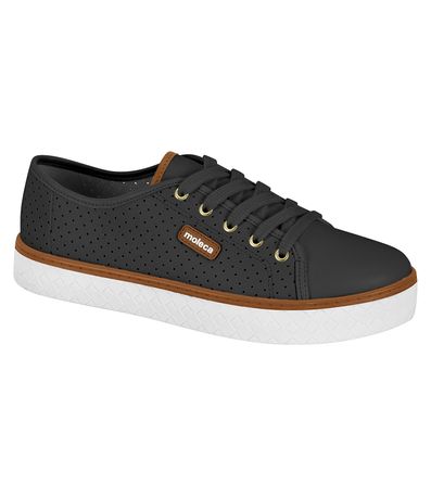 Tênis Casual Sola Caixa Moleca Preto Feminino