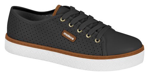 Tênis Casual Sola Caixa Moleca Preto Feminino