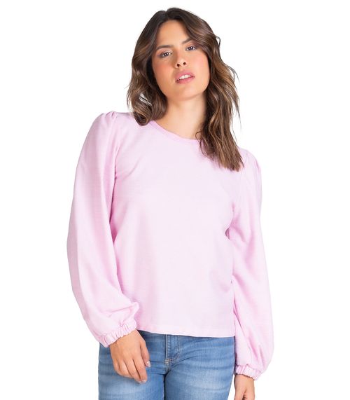 Blusa Manga Longa 7/8 Infinita Cor Rosa