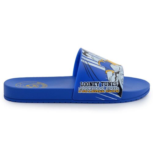 Chinelo Slide Grendene Looney Tunes Azul e Branco Infantil