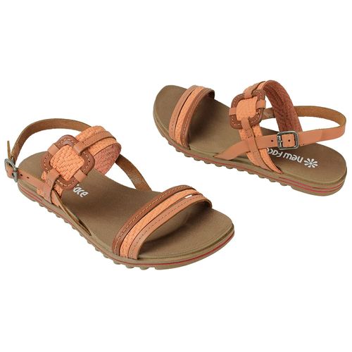 Sandália Flat New Face Marrom New Mix Feminina