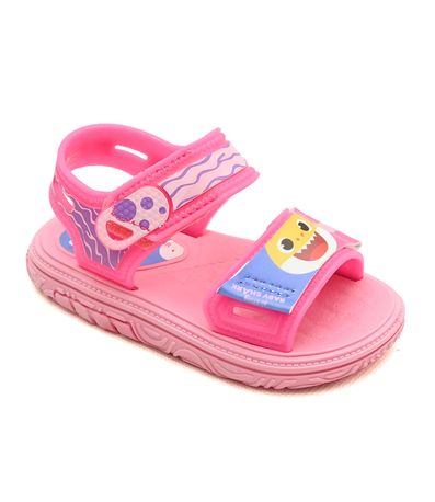 Sandália Papete Grendene Kids Baby Shark Rosa Feminino