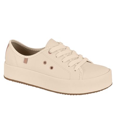 Tênis Casual Flatform Beira Rio Bege Feminino