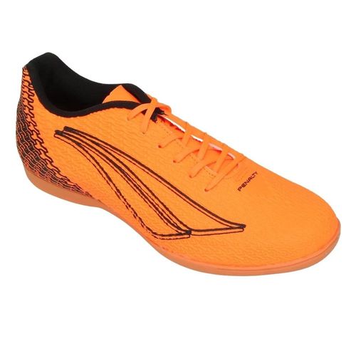 Chuteira Penalty Bravo XXII Laranja e Preto Masculino