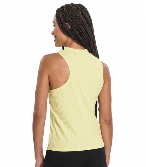 Regata Feminina Assimétrica Canelada Rovitex Verde