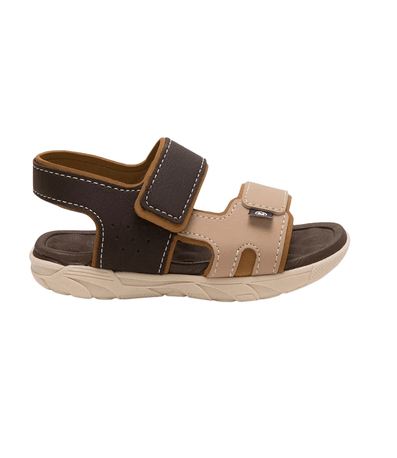 Sandália Molekinho Flats Marrom e Bege Infantil