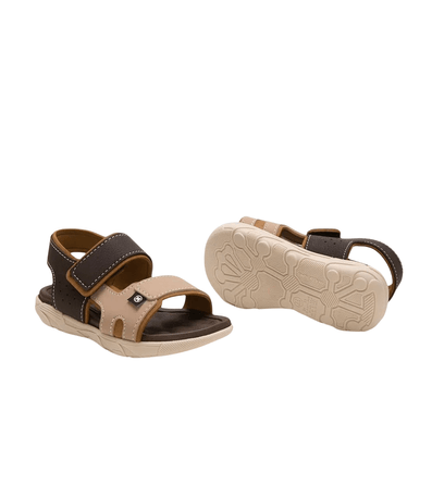 Sandália Molekinho Flats Marrom e Bege Infantil