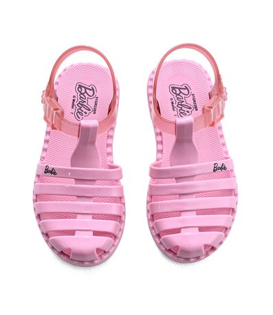 Sandalia Flats Grendene Kids Barbie Duo Rosa
