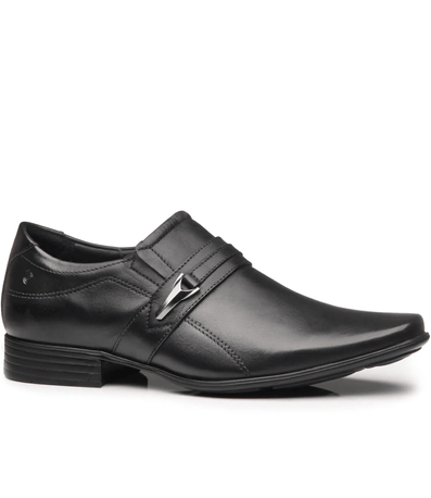 Sapato Pegada Social em Couro Preto Masculino