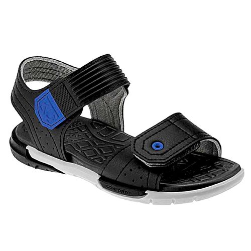 Sandália Flat Masculina Infantil Kidy Confort - Preta