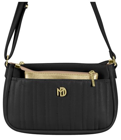 Bolsa Modare Preto e Dourado Feminina